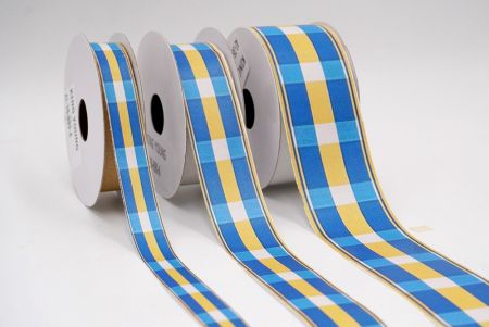 Lebhaftes Blau & Gelb Karoband_AI